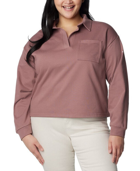 Plus Size Trek™ Collared Long-Sleeve Top, Created for Macy's