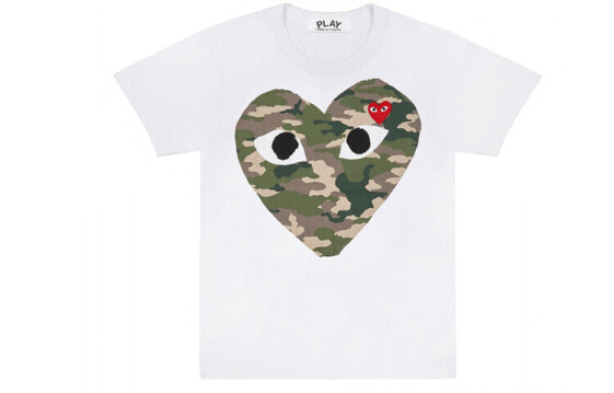 Футболка CDG Play Camouflage Heart T-Shirt T AZT242