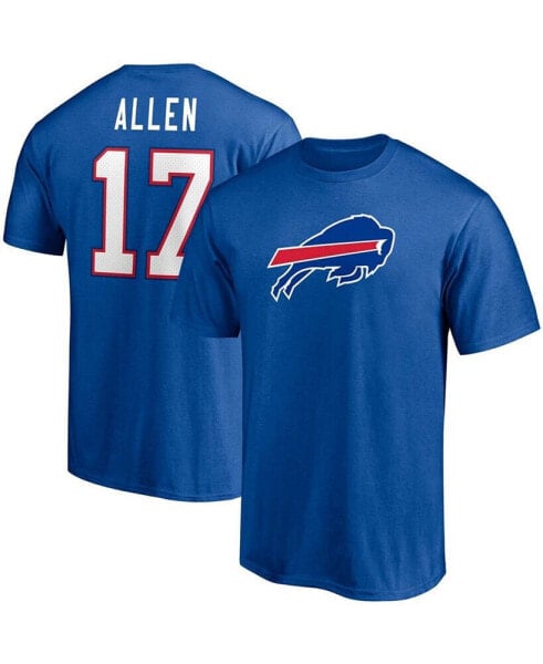 Men's Josh Allen Royal Buffalo Bills Player Icon Name and Number T-shirt