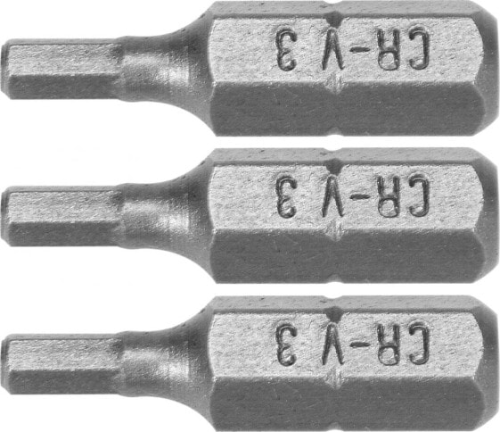 Dedra Końcówki wkrętakowe Hex H3x25mm, 3szt blister (18A04H30-03)