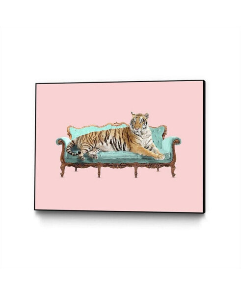 Robert Farkas Lazy Tiger Art Block Framed 32" x 24"