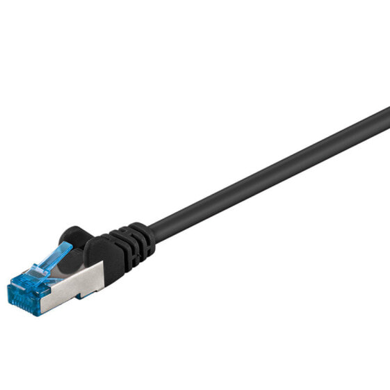 Wentronic CAT 6A Patch Cable - S/FTP (PiMF) - 15 m - Black - 15 m - Cat6a - S/FTP (S-STP) - RJ-45 - RJ-45