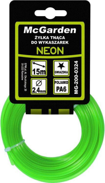 Леска для триммера McGarden ŻYŁKA DO WYKASZARKI GWIAZDKA NEON 2.7MM 15M