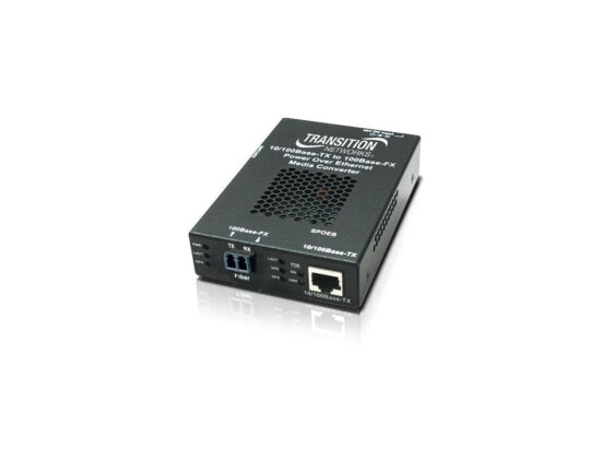 Transition Networks Stand-alone Fast Ethernet PoE Media Converter