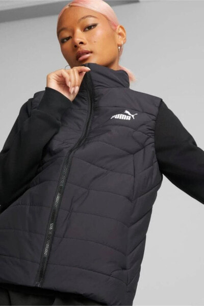 Спортивная куртка PUMA Kadın Siyah Ветро- и водонепроницаемый Ess Padded Vest