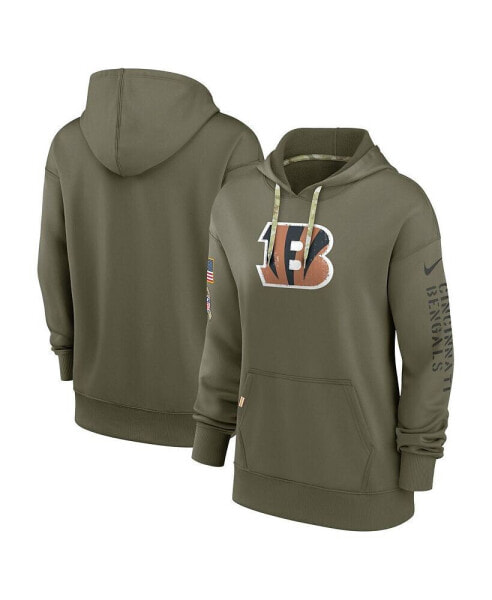 Women's Olive Cincinnati Bengals 2022 Salute To Service Performance Pullover Hoodie