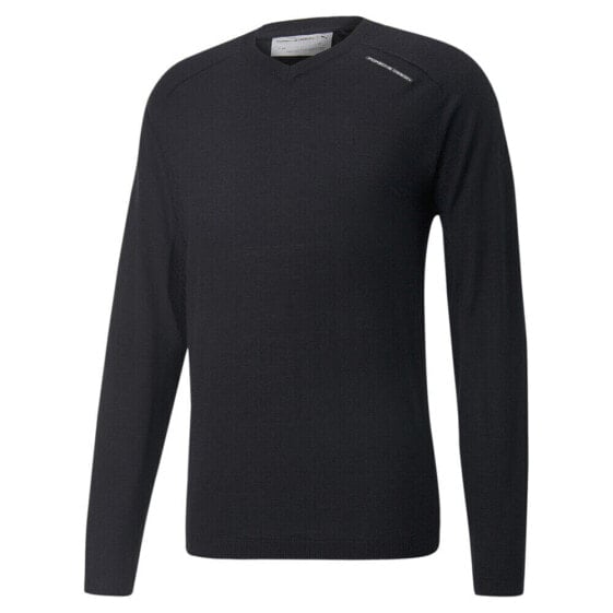 Puma M Pd Evoknit VNeck Long Sleeve Pullover Mens Black Casual Athletic Outerwea