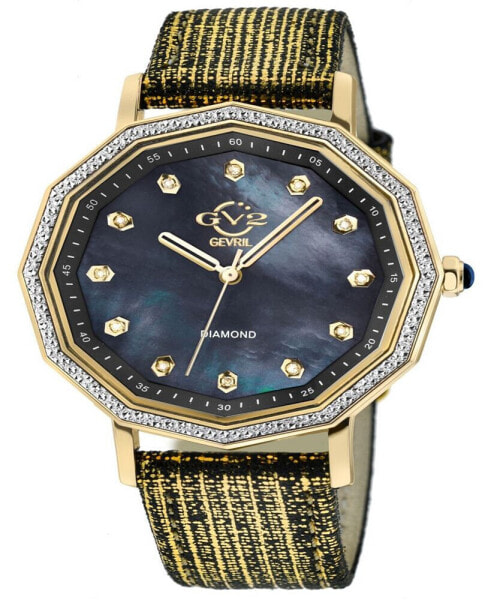 Часы Gevril Spello Black Leather Watch