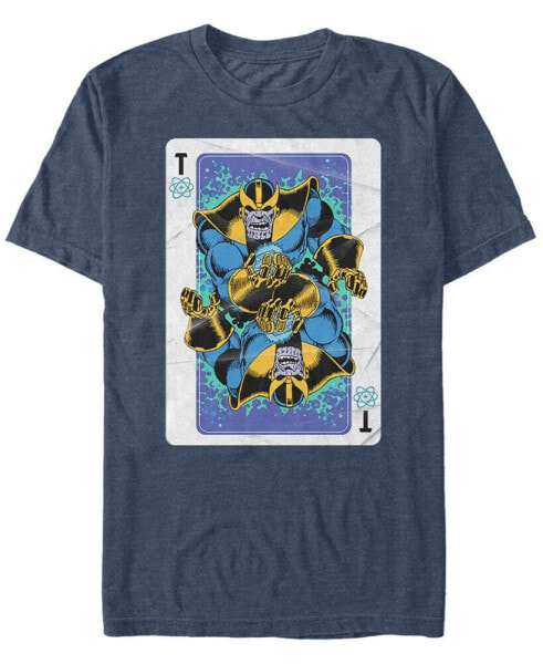 Marvel Men's Comic Collection Thanos Playing Cards Short Sleeve T-Shirt