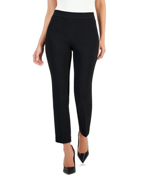 Women's Crosshatch Slim-Leg Ankle Pants