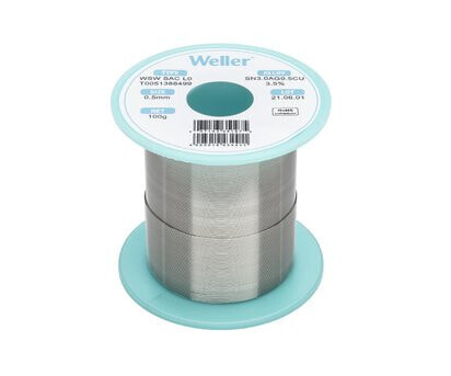 Weller Tools WSW SAC L0 Lötzinn bleifrei Spule Sn3.0Ag0.5Cu 100 g 0.5 mm