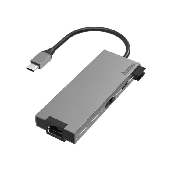 Hama 00200109 - USB 3.2 Gen 1 (3.1 Gen 1) Type-C - 100 W - 10,100,1000 Mbit/s - Grey - 4K Ultra HD - HDMI - RJ-45 - USB 3.2 Gen 1 (3.1 Gen 1) Type-A - USB 3.2 Gen 1 (3.1 Gen 1) Type-C