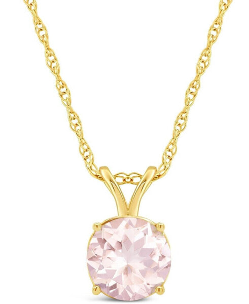 Macy's morganite (1-1/4 ct. t.w.) Pendant Necklace in 14K Yellow Gold