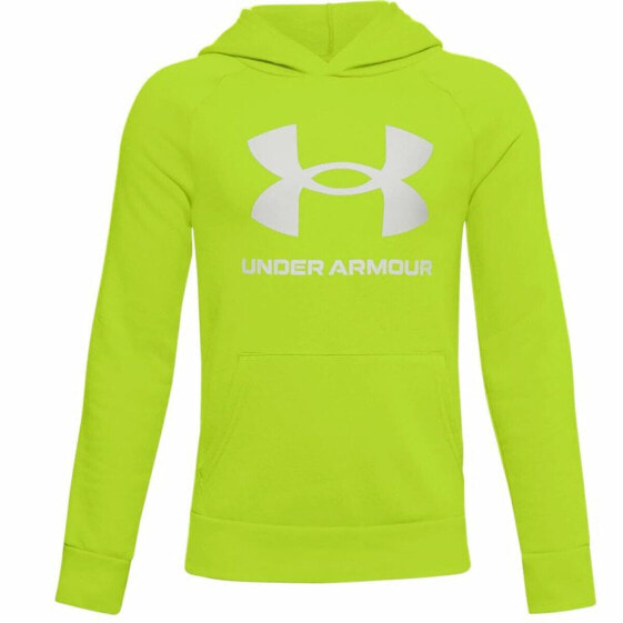 Детская спортивная толстовка Under Armour Rival Big Logo 1 Лаймовый зеленый.