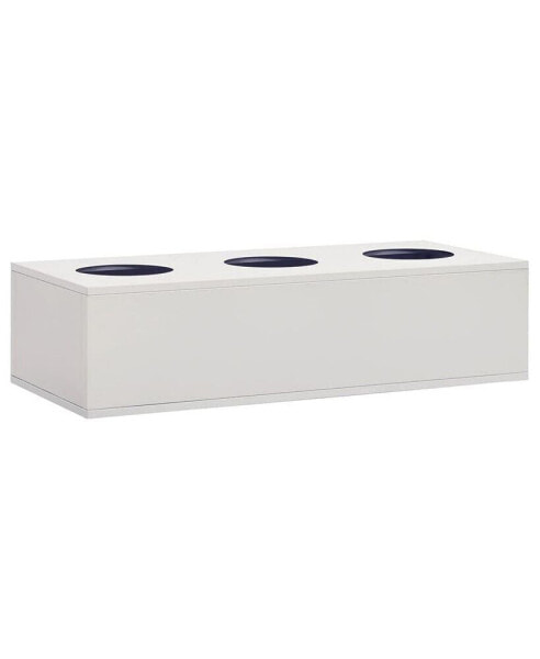 Столовый сервиз vidaXL office Flower Box светло-серый 35.4"x15.7"x9.1" из стали