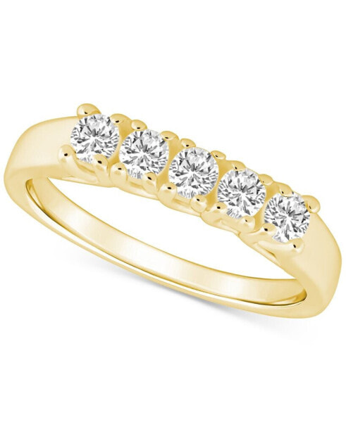 Diamond Five Stone Wedding Band (1/2 ct. t.w.) in 14k Gold