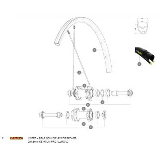 MAVIC Spokes Ksyrium Pro Allroad 2016 Front/Rear 12 Units