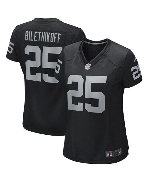 Women's Fred Biletnikoff Black Las Vegas Raiders Game Retired Player Jersey