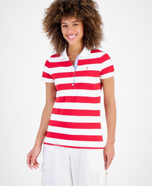 Women's Striped Polo Top