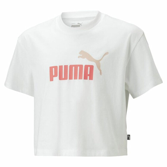 Футболка детская с коротким рукавом PUMA Logo Cropped Белая