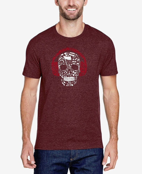 Men's Premium Blend Word Art Music Notes Skull T-shirt
