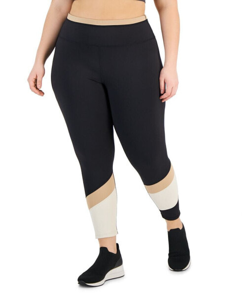 Plus Size High Rise Colorblock 7/8 Leggings, Created for Macy's