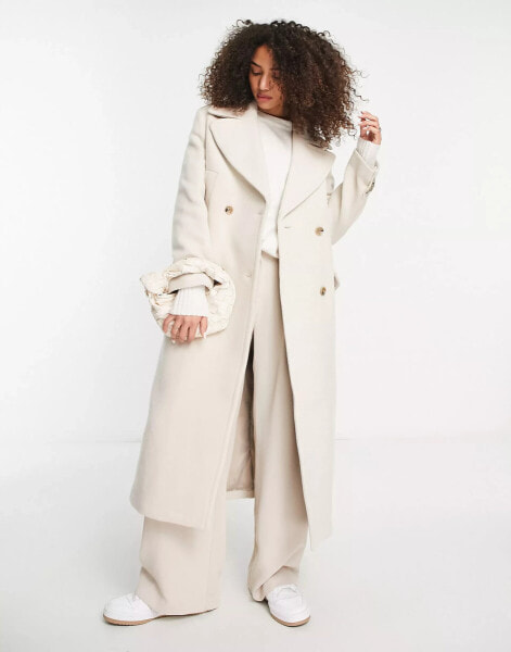 & Other Stories wool maxi coat in beige