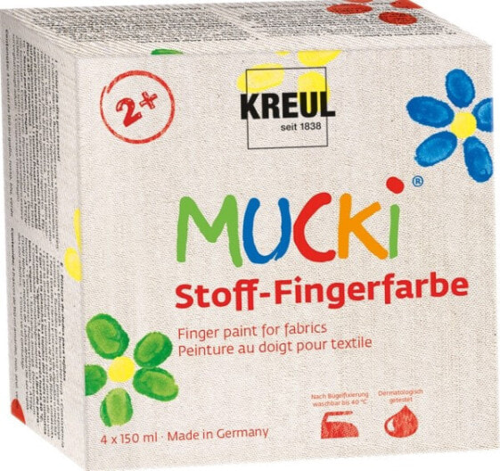 MUCKI Stoff-Fingerfarbe 4er Set 150 ml