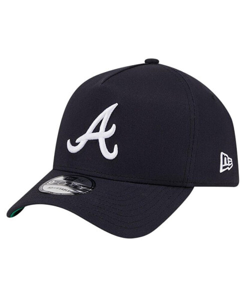 Men's Navy Atlanta Braves Team Color A-Frame 9FORTY Adjustable Hat