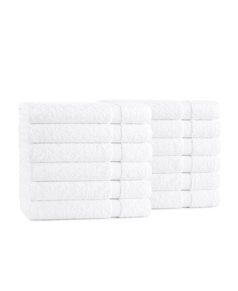 Admiral Bath Towels (12 Pack), 24x54 in., Cotton Poly Blend, White