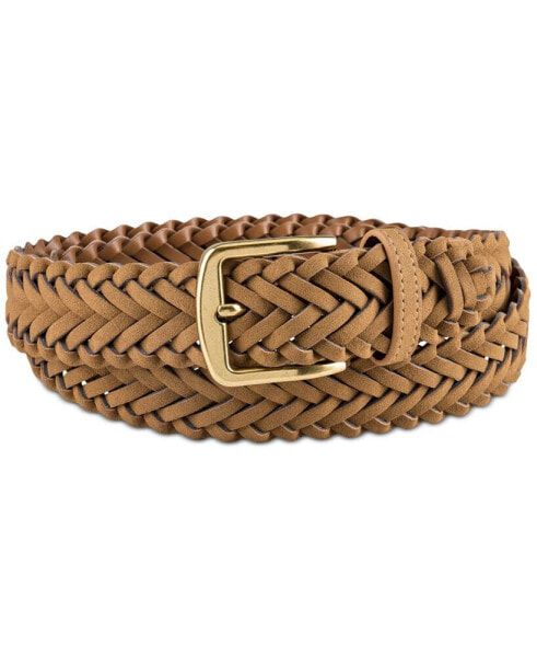 Men's Faux-Suede Braided Belt, Created for Macy's