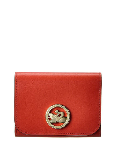 Longchamp Boxtrot Leather Wallet Women's Red