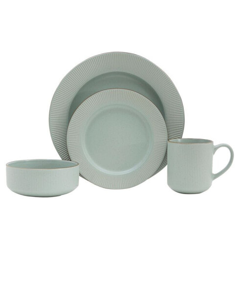 Leon Grey 16 Pc. Dinnerware Set, Service for 4