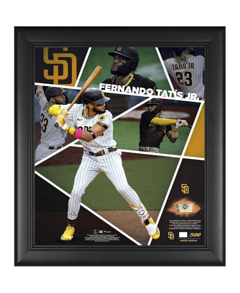 Fernando Tatis Jr. San Diego Padres Framed 15" x 17" Impact Player Collage with a Piece of Game-Used Baseball - Limited Edition of 500