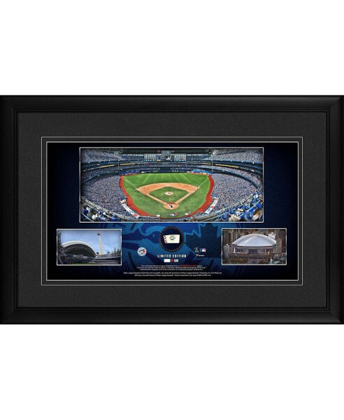 Toronto Blue Jays Framed 10" x 18" Stadium Panoramic Collage with a Piece of Game-Used Baseball - Limited Edition of 500