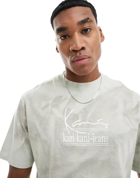 Karl Kani signature washed military t-shirt in khaki