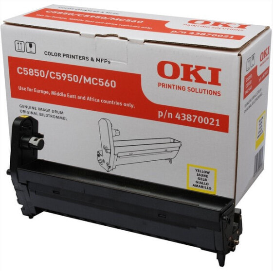 OKI Yellow image drum for C5850/5950 - Original - OKI MC560 - MC560dn - C5850 - C560N - C560DN - C5750DN - 20000 pages - Laser printing - Yellow - Black