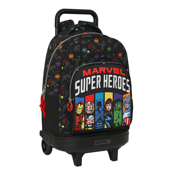 Школьный рюкзак с колесиками The Avengers Super heroes Чёрный 33 X 45 X 22 cm