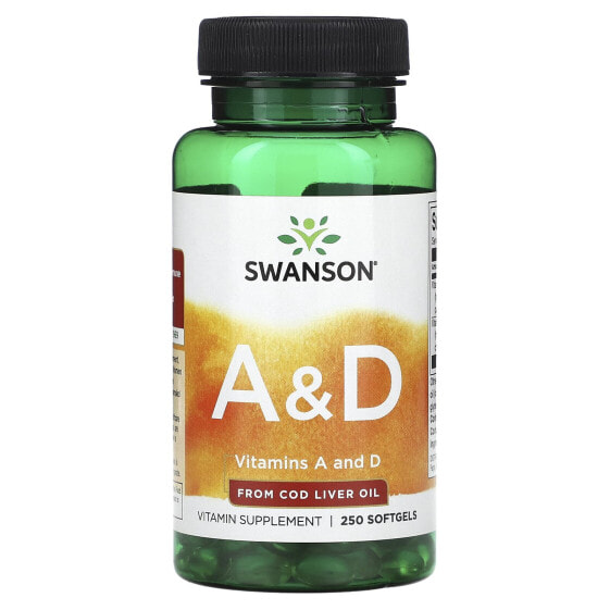 Swanson, Витамины A и D, 250 мягких таблеток