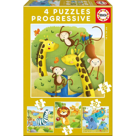 EDUCA BORRAS 12-16-20-25 Pieces Wild Animals Puzzle