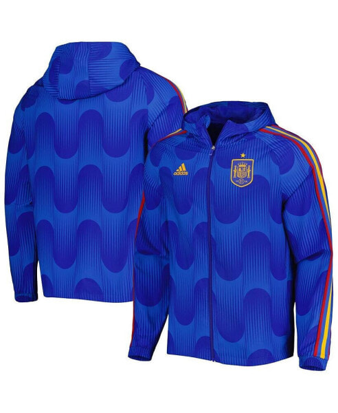 Men's Navy Spain National Team DNA Raglan Full-Zip Hoodie Windbreaker Jacket