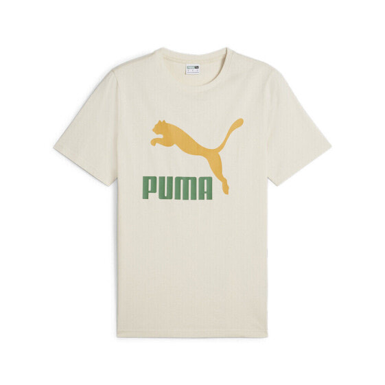 Puma Classics Logo Crew Neck Short Sleeve T-Shirt Mens White Casual Tops 5380698