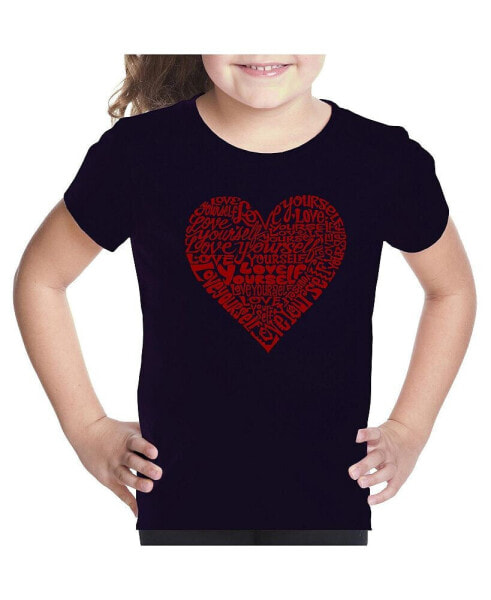 Child Love Yourself - Girl's Word Art T-Shirt