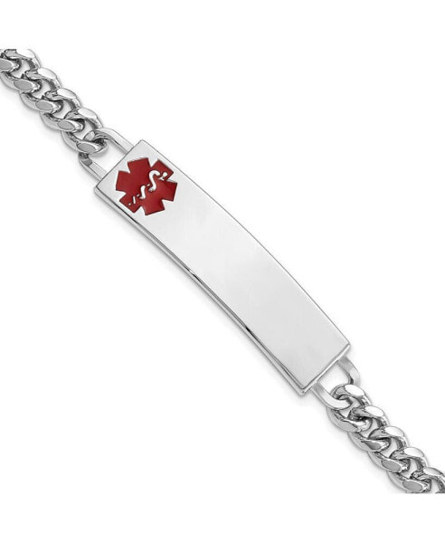 Stainless Steel Red Epoxy Medical ID 8" Engravable Bracelet