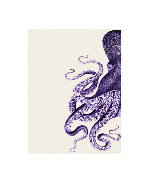 Fab Funky Octopus Purple and Cream a Canvas Art - 36.5" x 48"