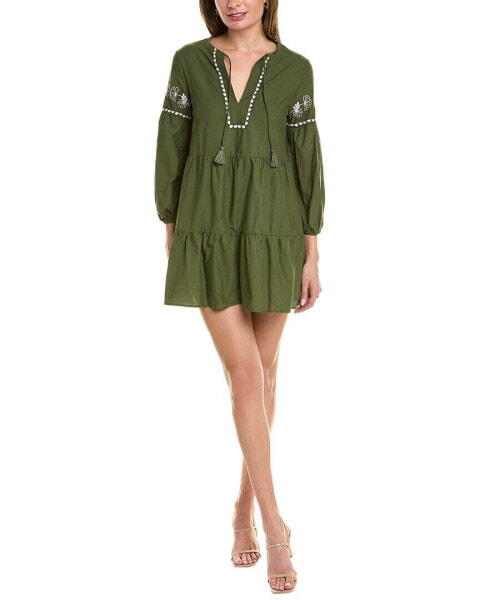 Jl Luxe Tiered Mini Dress Women's Green M