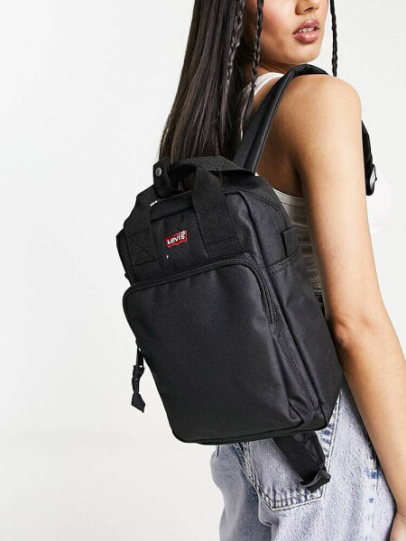 Levi's mini backpack in black with batwing logo