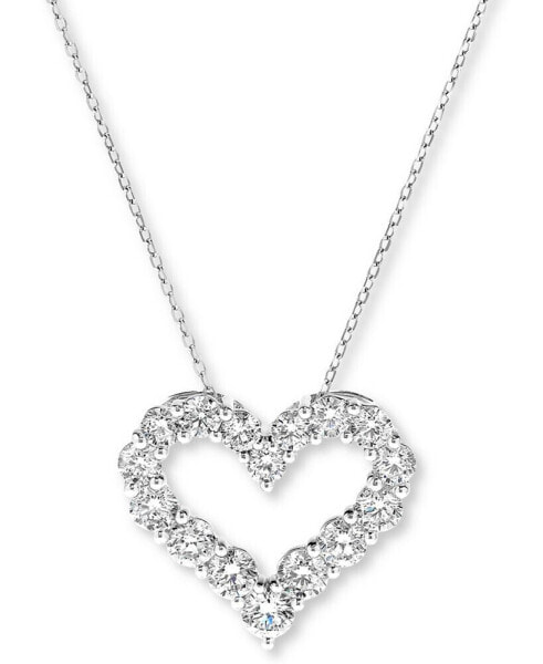 Diamond Heart Pendant Necklace (2 ct. t.w.) in 14k White Gold