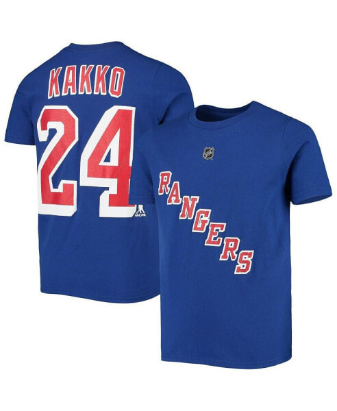 Big Boys Kaapo Kakko Blue New York Rangers Player Name and Number T-shirt