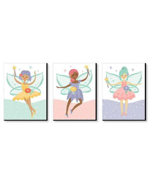 Let's Be Fairies Fairy Garden Nursery Wall Art Kids Room Decor 7.5 x 10 in 3 Ct
